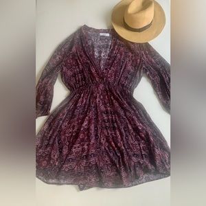 carly jean los angeles purple printed dress